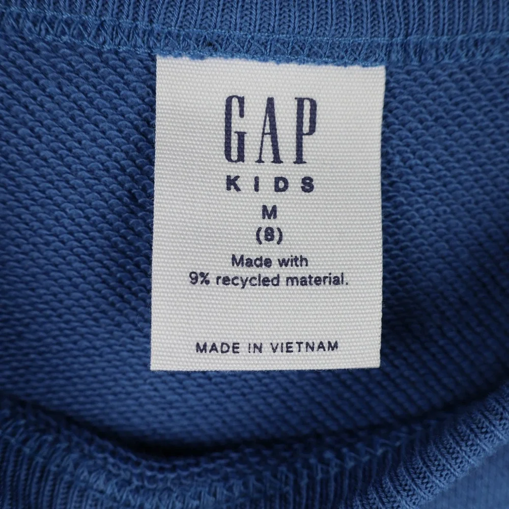 Gap Kids Sweatshirt Boys Medium 8 Blue S.F.‎ Athl Dept Ram Crew Pullover New